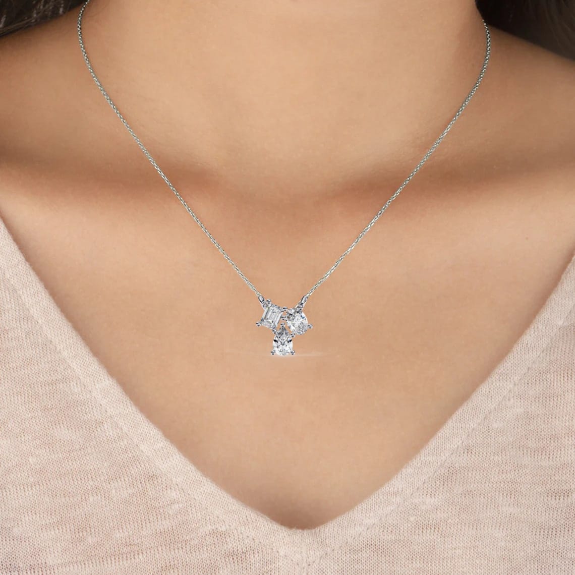 Yaretzi Three Stone Pendant