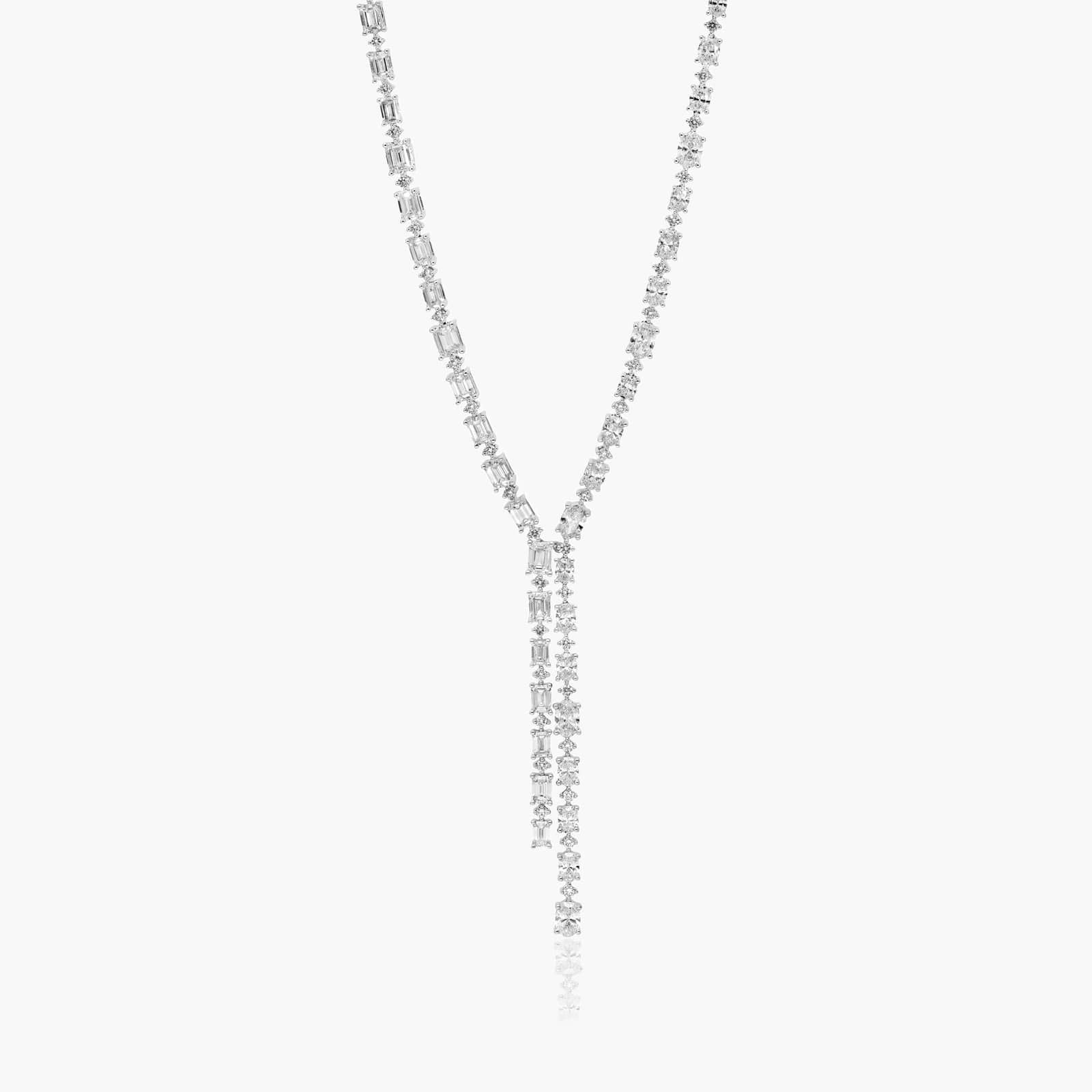 Aniyah Tennis Silver Necklace