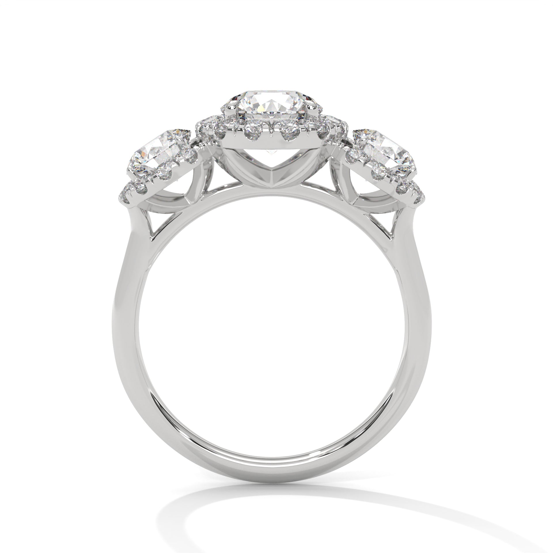 Emmarie Three Stone Silver Ring